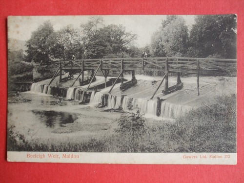 Old essex beeleigh weir - essex, p/c