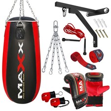 Maxx 3FT Tear shape punch bag, body bag angled boxing bag Set heavy filled bag 