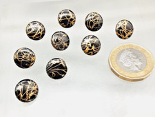 9 Small Vintage Black Glass