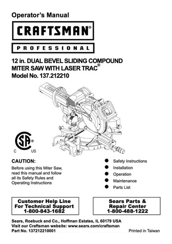 Owner manual parts list - &,
