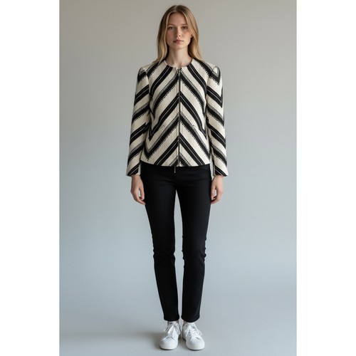 Zara black white chevron - black, &