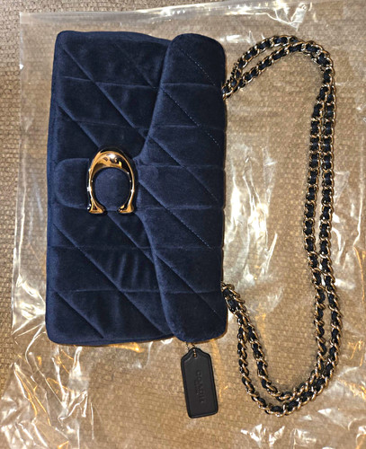 Coach navy quilted velvet - coach,