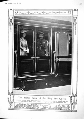 Old vintage print 1917 king - old,