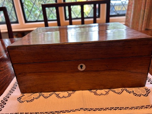 Rosewood victorian sewing box - rosewood,