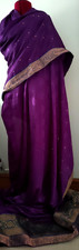 Ladies Beautiful Purple Magenta Sari  Material  With Choli Top Indian Fabric