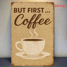 Vintage Coffee Cup Metal Sign