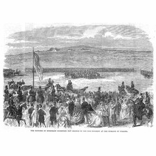 IRELAND Colours for 24th Regiment at the Curragh of Kildare - Antique Print 1866