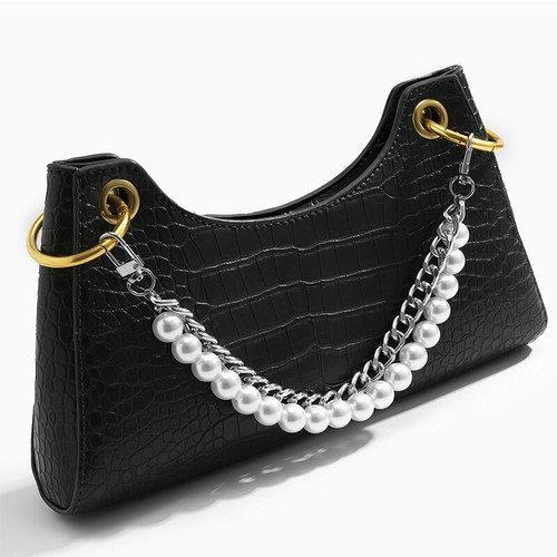 Imitation pearl bags - bags, chain