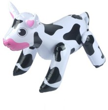53cm INFLATABLE COW Animal Blow Up Reusable Toy Kids Bday Party Decor Prop H9424
