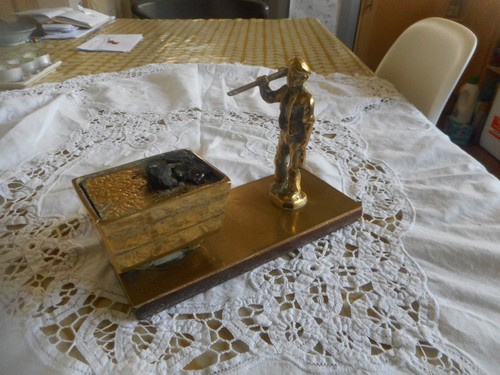 Vintage brass coal miner - , and