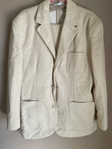 Cream linen button suit from - button,