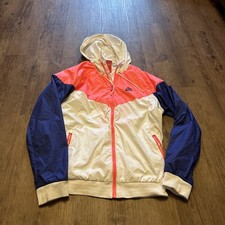 Nike Vintage Rare Windrunner Windbreaker Jacket Pink White Blue Nylon xl vgc 