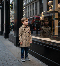 Kids Double Breasted Trench