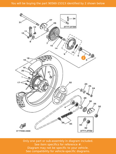 Yamaha spacer 90560 - yamaha, 90560-15313