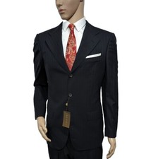 BNWT Gucci Mens Slim Fit 2 Piece Suit Wool  Navy Black UK 38R W32 L31 RRP £1790
