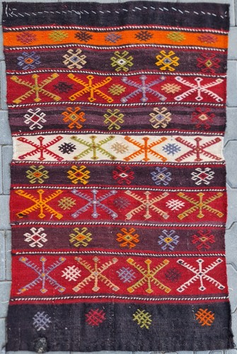 Antique rug colorful small - antique,