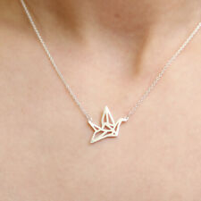 925 Silver Origami Crane Swan 925 Silver Necklace Pendant Bird Silver Earrings 
