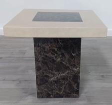 2 x DFS Strasbourg Cream & Dark Marble Side/Lamp Tables!   RRP £399 each 