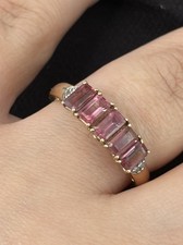 9k Gold Safira Pink Tourmaline