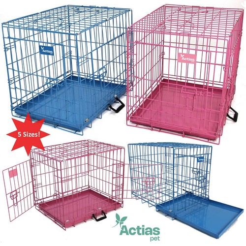 Pink blue dog cage - cage, puppy