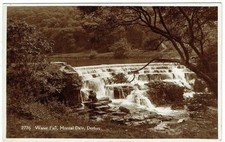 VINTAGE H. COATES REAL PHOTO POSTCARD, WATERFALL, MONSAL DALE, DERBYSHIRE
