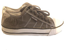 Fat Face Trainers Shoes Women/Children Size 1 Brown Canvas Lace Up Flat Sneakers