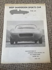 Deep Sanderson Sports Car Type 301 Brochure Lawrence Tune Engines Acton W.3 RARE