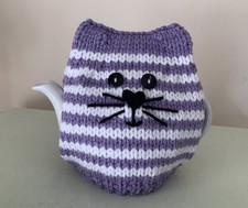 New Hand Knitted Lilac/White
