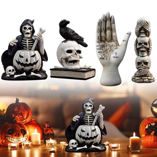 Resin skull halloween - resin,