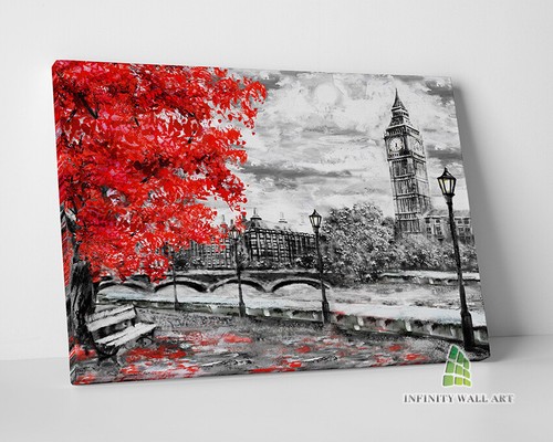 Red london city canvas - london,