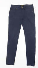Golddigga Womens Blue Cotton Blend Trousers Size 8 L26.5 in
