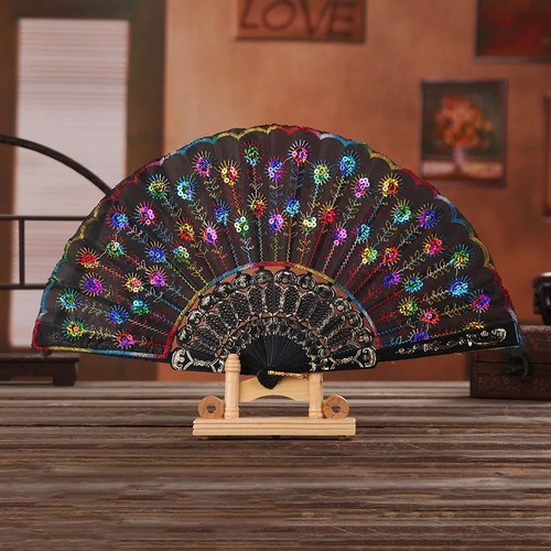 Chinese style folding fan gold - chinese,