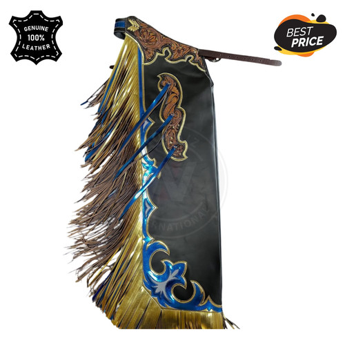 Custom black blue leather - black,