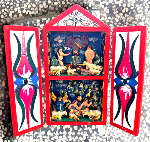 Adam eve retablo signed - adam,