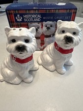 HISTORIC SCOTLAND WESTIE WEST HIGHLAND TERRIER CRUET SET Salt & Pepper