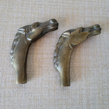 2 Vintage Solid Brass Horse