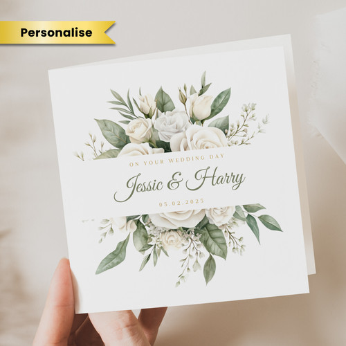 Personalised wedding day - personalised, card
