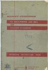 Massey Ferguson 732 Seed Drill & Fert Attachment Operators Manual + Parts List
