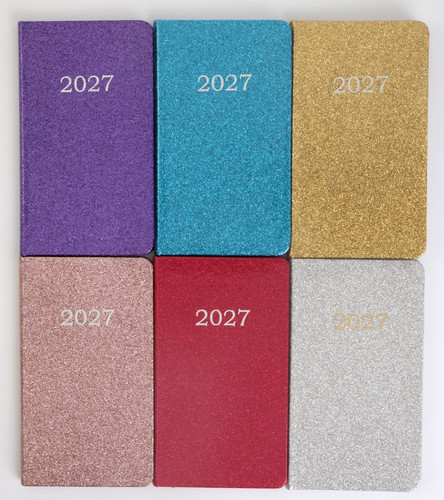 2027 diary slim glitter week - diary,