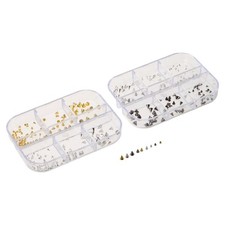  2 Boxes Punk Style Nail Art Accessories Studs Jewels Flat Back Spikes