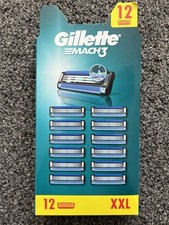 Gillette Mach 3 Blades 12. Genuine Gillette Free Delivery. UK SELLER READ LISTIN