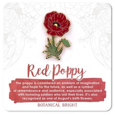 Red Poppy Enamel Pin - August
