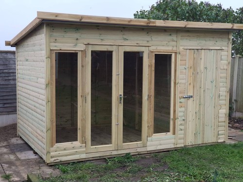 Summer house combi with shed - house,