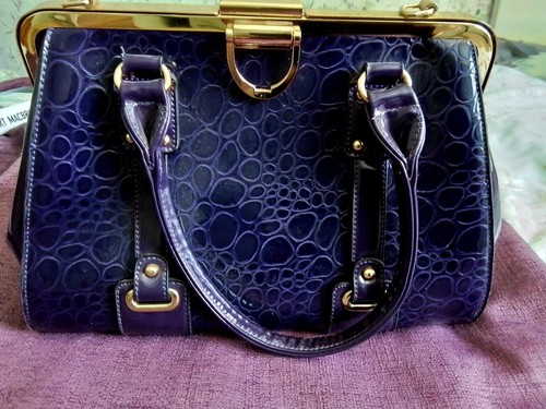 Moda patent faux crocodile bag - faux,