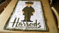 UNUSED VINTAGE   IRISH  LINEN  TEA TOWEL - HARRODS - SECONDS