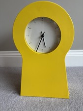IKEA PS 1995 Yellow Shelf Key Hole Shape Wall Clock Storage Rare Retro 