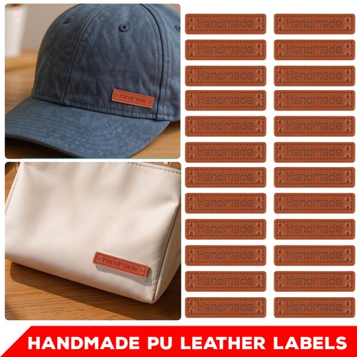 Leather labels for handmade - leather,