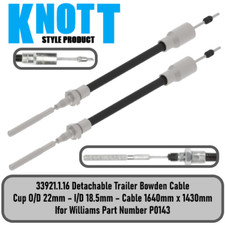 Knott Style Detachable Trailer Brake Cable 1430 - 1640mm Ifor Williams P0143 x 2