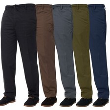 Kruze Rugby Trousers Mens Elasticated Waist Casual Smart Work Pants All UK Sizes