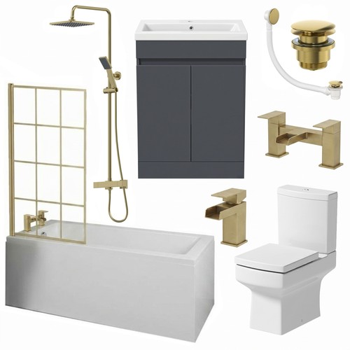 Complete square bathroom suite - bathroom,